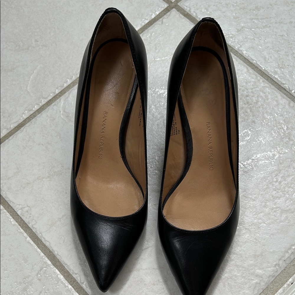Banana Republic Black Leather Heels